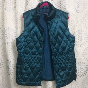 Lands End women’s Large teal puffer vest.